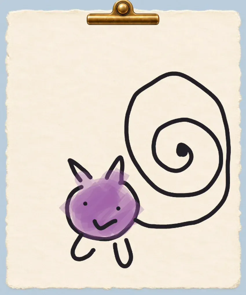 The simple lines of a PetPip drawing example before it becomes a companion.